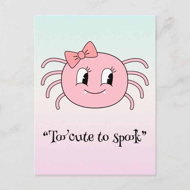 Kawaii boo, cute spooky halloween postcard (Front)