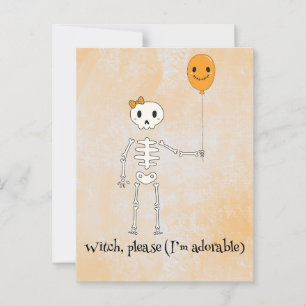 Kawaii boo, cute spooky halloween postcard
