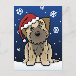 Kawaii Border Terrier Christmas Postcard
