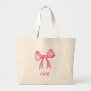 Kawaii Bow rose Sac fourre-tout esthétique