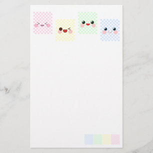 Kawaii Boxes Checks Faces Colours Happy Lolita Dol Stationery