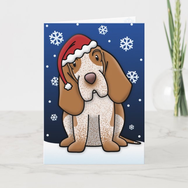 Kawaii Bracco Italiano Christmas Card (Front)