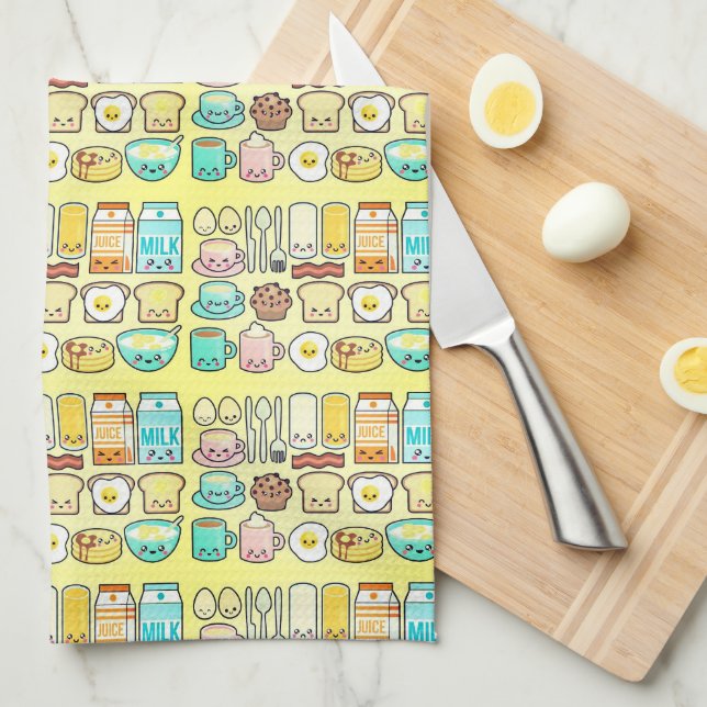 Kawaii Breakfast Club Kitchen Towel (Quarter Fold)