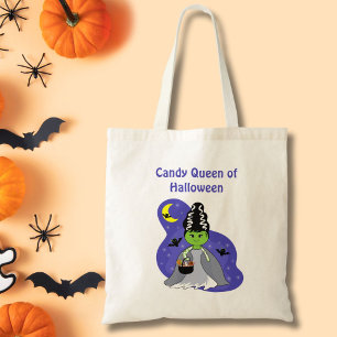 Kawaii Bride of Frankenstein Halloween with Candy Tote Bag