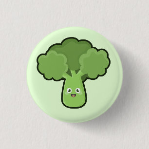 Kawaii Broccoli 1 Inch Round Button
