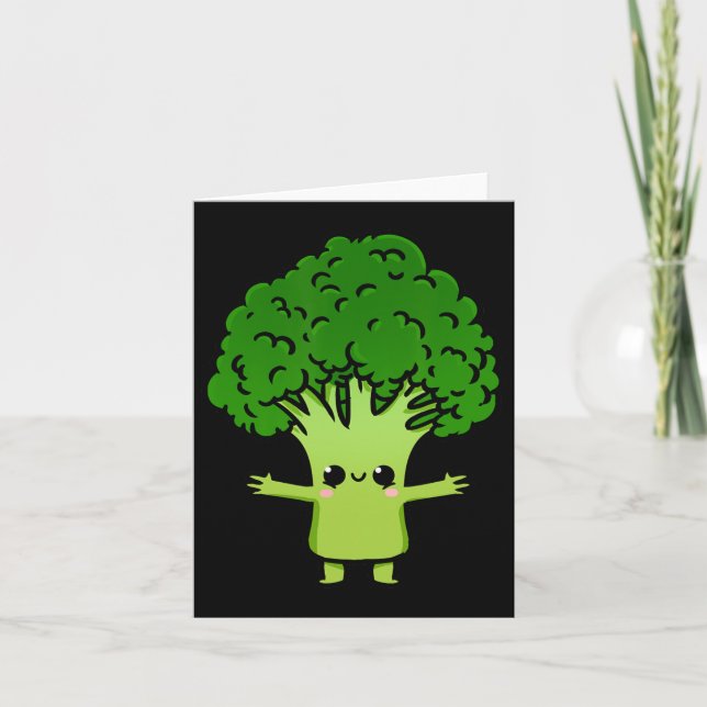 Kawaii Broccoli  Card (Front)