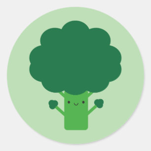 Kawaii Broccoli Classic Round Sticker