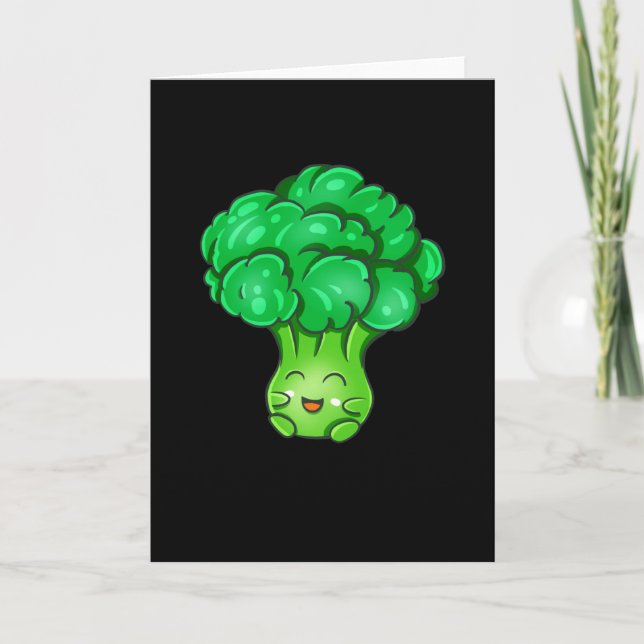 Kawaii Broccoli Cute Vegetables Veggie Fun Food Card (Front)