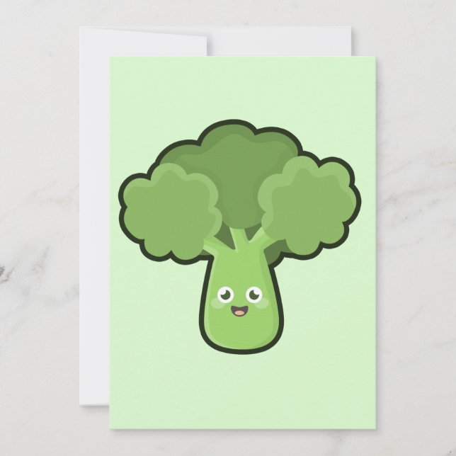 Kawaii Broccoli Invitation (Front)