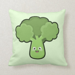 Kawaii Broccoli Throw Pillow