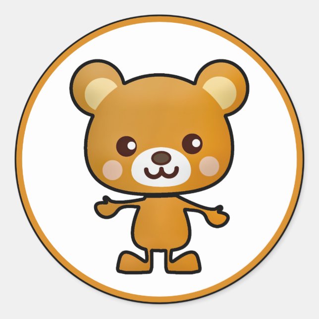 Kawaii Brown Bear_GC - Sticker (Front)