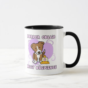 Kawaii Brown Border Collie Rally Obedience Mug