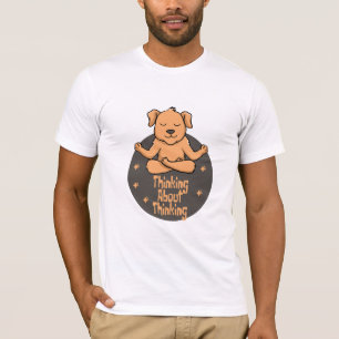 Kawaii brown dog practice yoga poses and thinking  T-Shirt