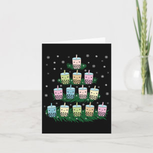 Kawaii Bubble Milk Tea Bo Tea Christmas Tree  Card