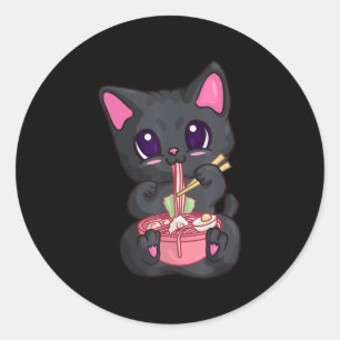 Kawaii Bubble Tea s For Women Boba Maneki Neko Cat Classic Round Sticker