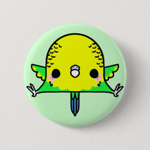 Kawaii Budgie (You change the Background!) 2 Inch Round Button