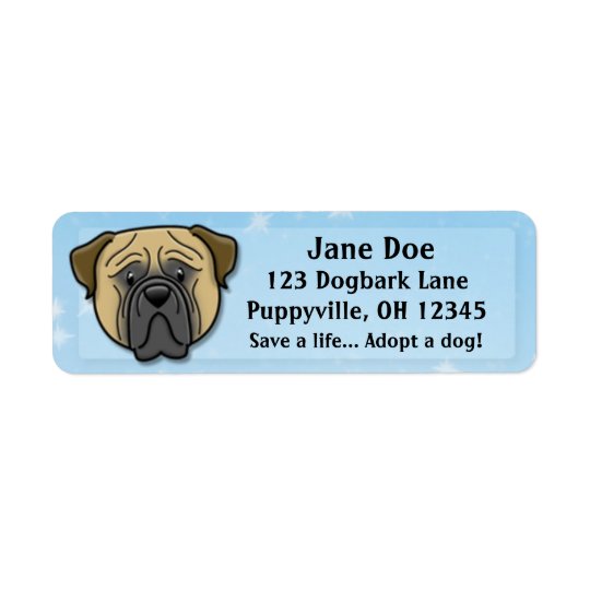 Kawaii Bullmastiff Return Address Label