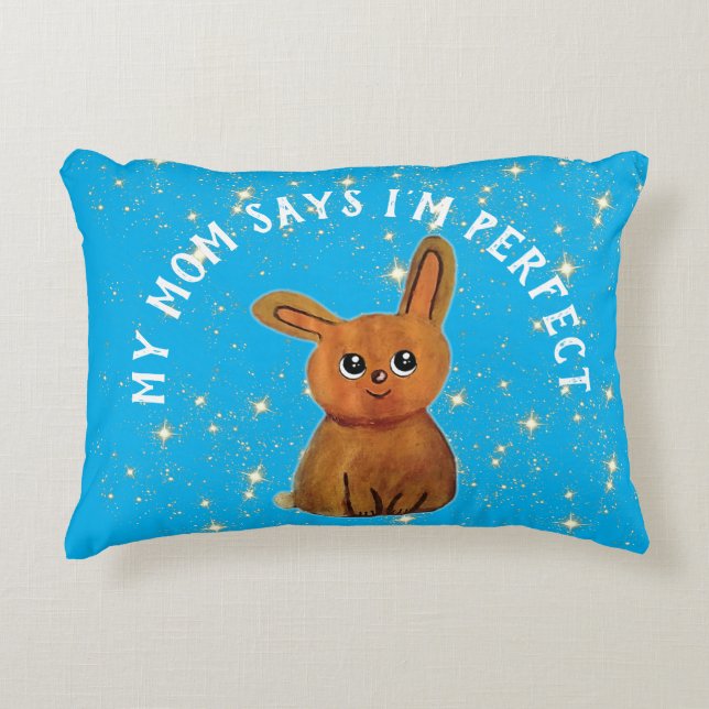Kawaii Bunny bliss Accent Pillow (Front)