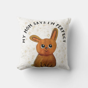 Kawaii Bunny bliss Throw Pillow