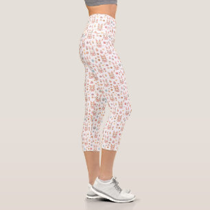 Kawaii Bunny Café Easter Cute Chibi Bunnies Capri Leggings