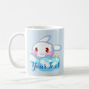 Kawaii Bunny, Cloud & Star Custom Coffee Mug