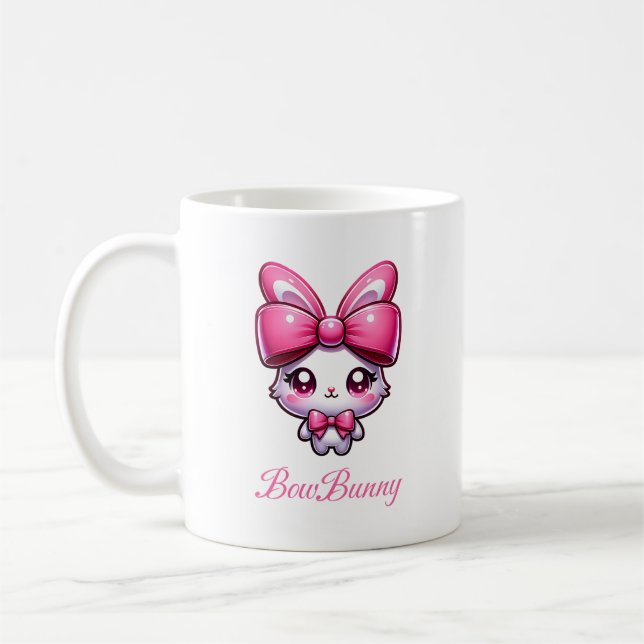 Kawaii Bunny Coquette, BowBunny Coffee Mug (Left)