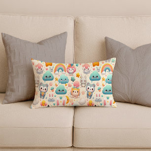 Kawaii Bunny Pastel Whimsical Nursery LumbarPillow Lumbar Pillow
