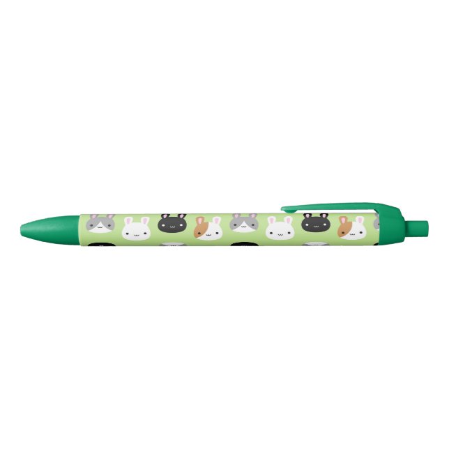 Kawaii Bunny Rabbits Black Ink Pen (Top)
