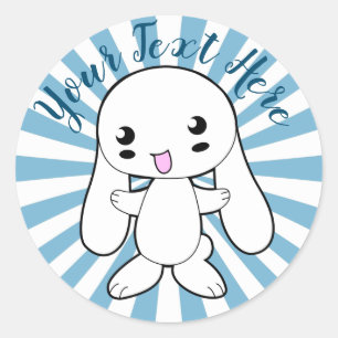 Kawaii Bunny's Hug Custom Classic Round Sticker