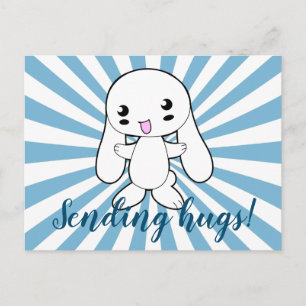 Kawaii Bunny's Hug Custom Postcard