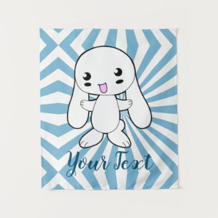 Kawaii Bunny's Hug Custom Tapestry