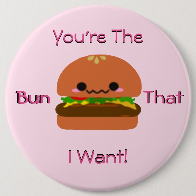 Kawaii Burger 6 Inch Round Button (Front)