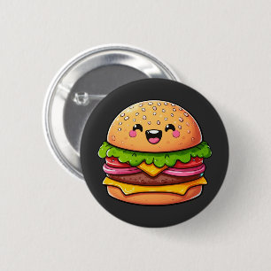 Kawaii Burger Delight 2 Inch Round Button