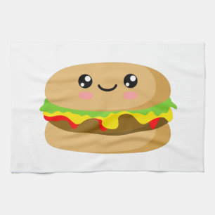 Kawaii Burger Kitchen Towel
