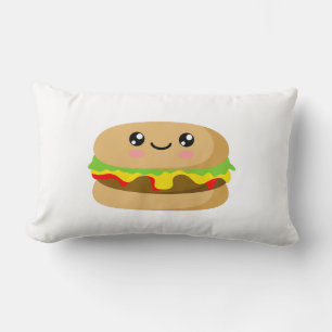Kawaii Burger Lumbar Pillow