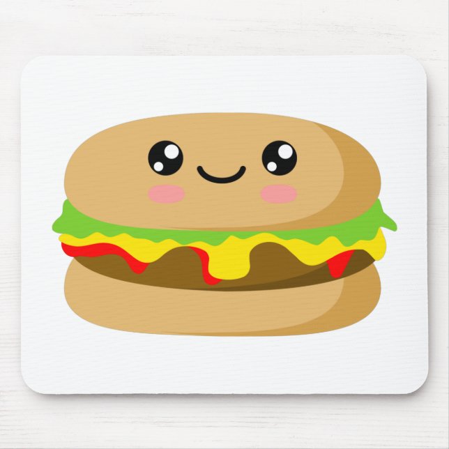 Kawaii Burger Mouse Pad (Front)