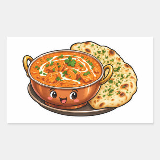 Kawaii Butter Chicken Sticker, Cute Indian Food Na Sticker