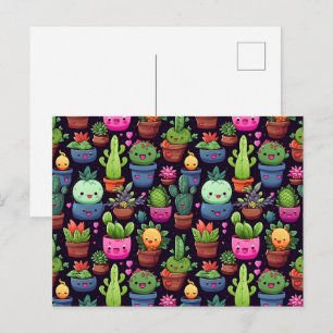 Kawaii Cactus Postcard