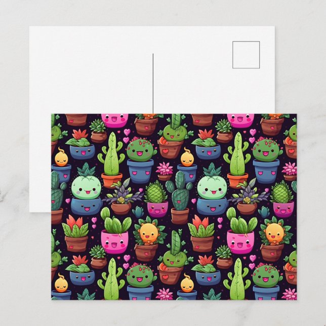 Kawaii Cactus Postcard (Front/Back)