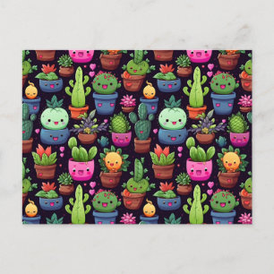 Kawaii Cactus Postcard