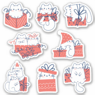 Kawaii Cadeau cadeau boîte Kitty Vinyl Stickers