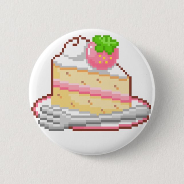 Kawaii Cake Badge 2 Inch Round Button (Front)