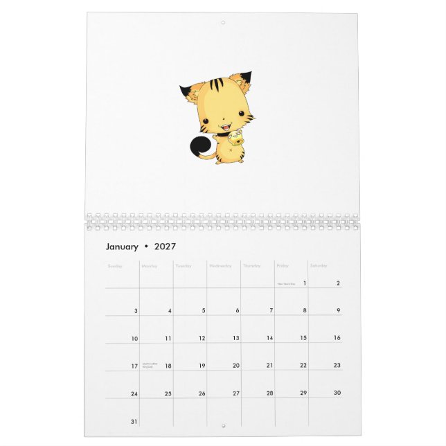 Kawaii Calendar (Jan 2027)