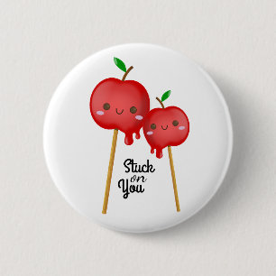 Kawaii Candy Apples Couple Stuck Together 2 Inch Round Button