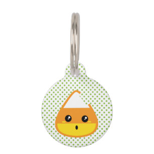 Kawaii Candy Corn Dog Tag