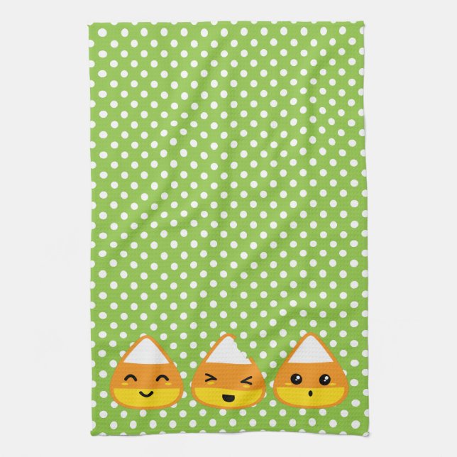 Kawaii Candy Corn Kitchen Towel (Vertical)