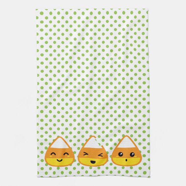 Kawaii Candy Corn Kitchen Towel (Vertical)