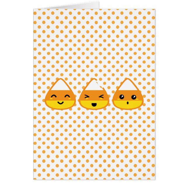 Kawaii Candy Corn Note Card (Front)