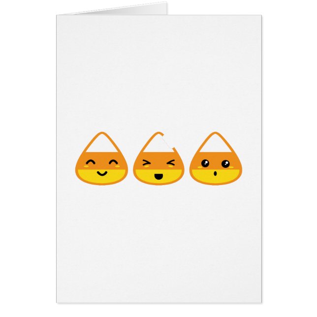 Kawaii Candy Corn Note Card (Front)