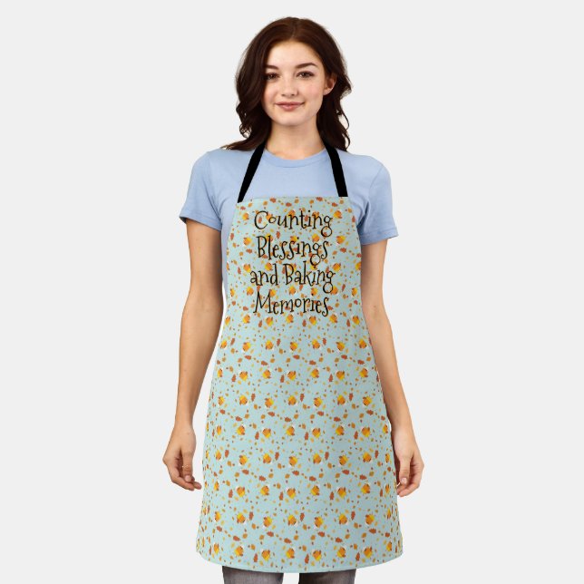 Kawaii Candy Corn Pattern | Counting Blessings Apron (Worn)